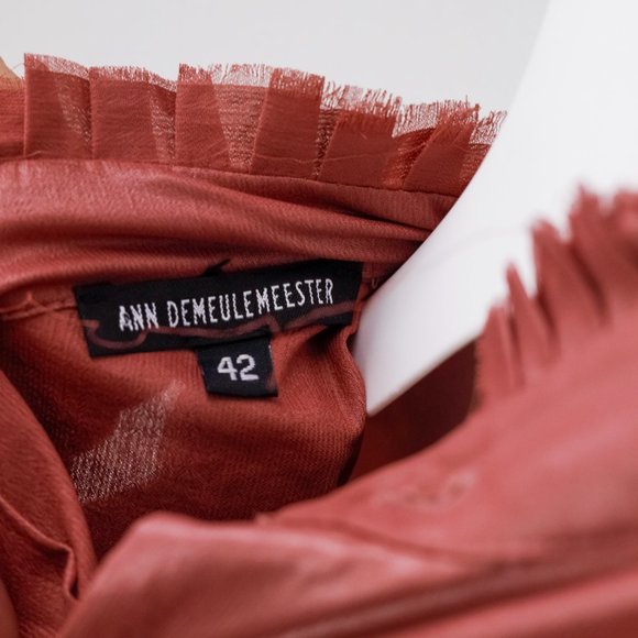 Ann Demeulemeester Dusty Rose Pleated Ruffle Top - Picture 4 of 11